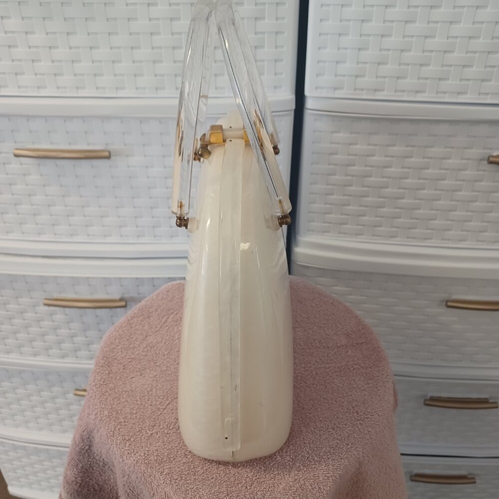 Vintage Lucite Box Purse Circa 1950s.  Lewisid Jewel Llewellyn INC NYC - Picture 7 of 15